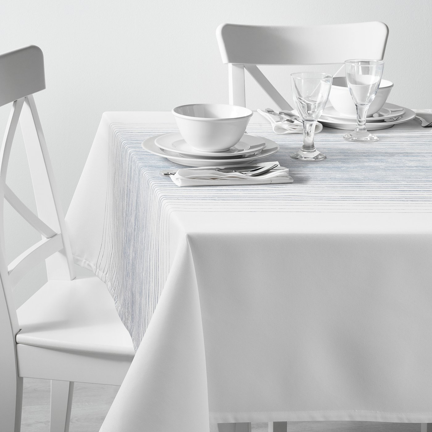 Alkemisk Tovaglia Bianco Blu A Righe Leggi I Dettagli Del Prodotto Ikea It