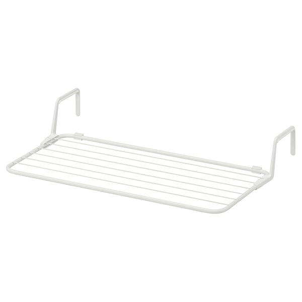 Mensola sospesa in metallo bianco ANTONIUS, design semplice, ideale per riporre l'interno e l'esterno.