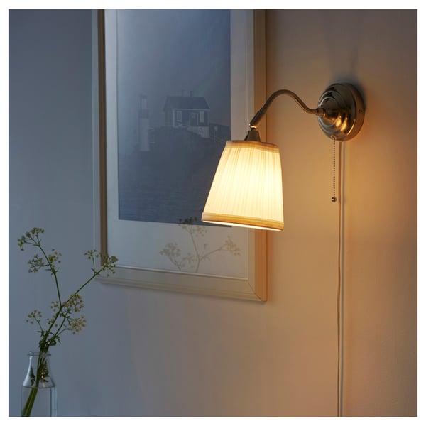 ÅRSTID Lampada da parete, nichelato, bianco - IKEA