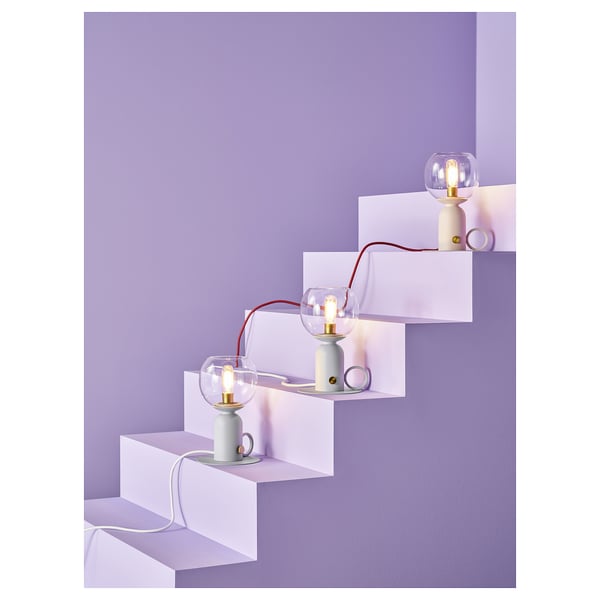 ÅSKMULLER Lampada da tavolo, intensità luminosa regolabile grigio chiaro, 24 cm