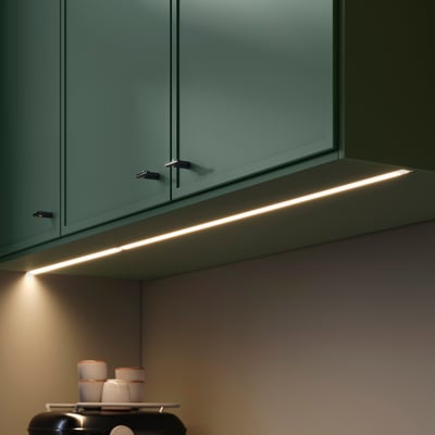 ASPUDDEN Pannello per illuminazione, grigio scuro-verde, 221 cm