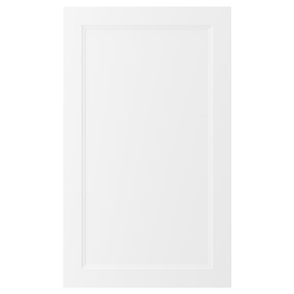 AXSTAD: mobile da cucina rettangolare bianco con linee morbide e pannello incassato, realizzato in fibra di legno e lamina di plastica riciclata.