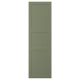Anta AXSTAD di colore verde con pannello incassato grigio-verde, design rettangolare e minimalista, realizzata in fibra di legno con melaminico e lamina di plastica.