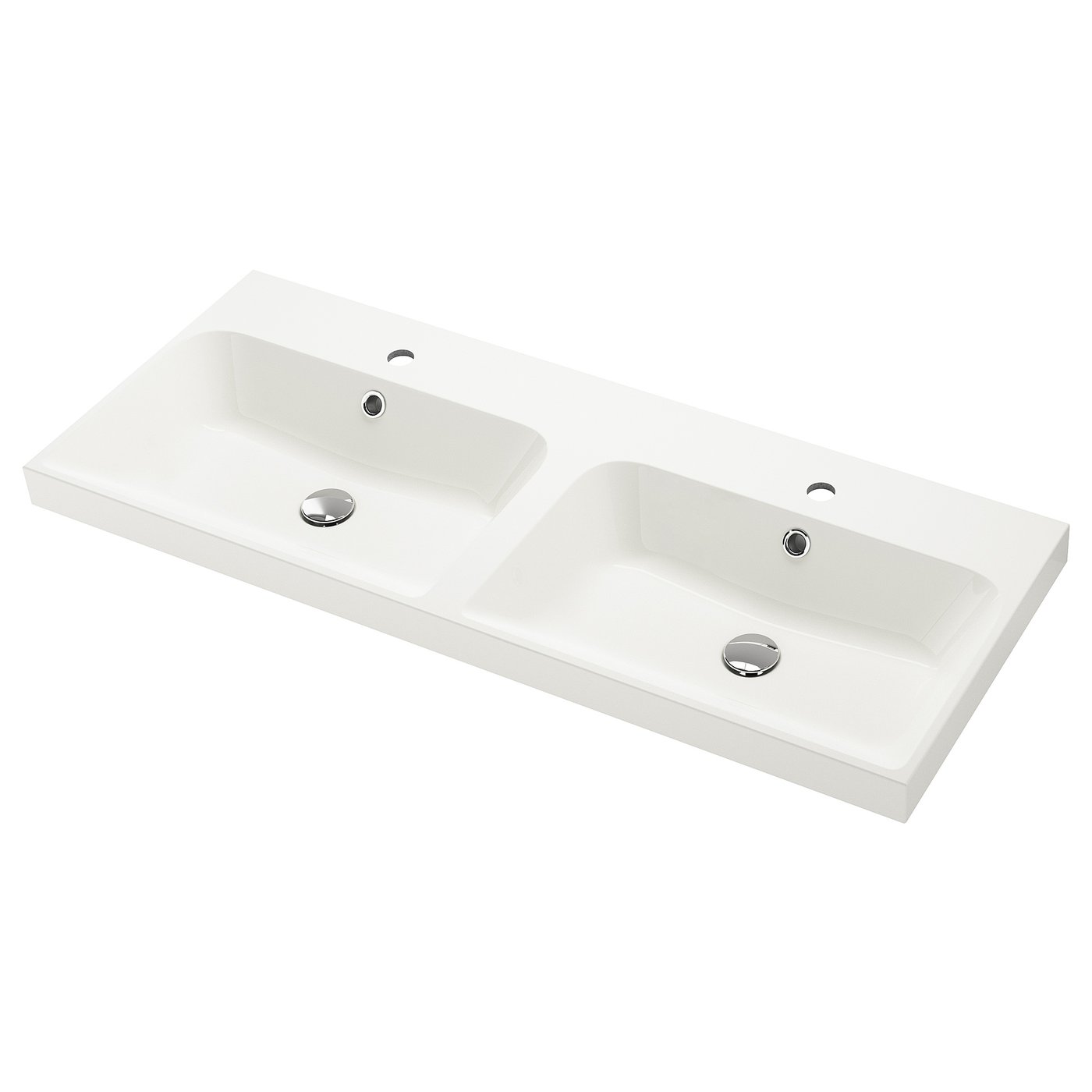 BACKSJÖN Lavabo doppio - bianco 120x48 cm