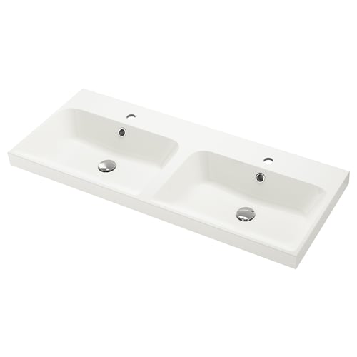 BACKSJÖN Lavabo doppio - bianco 120x48 cm