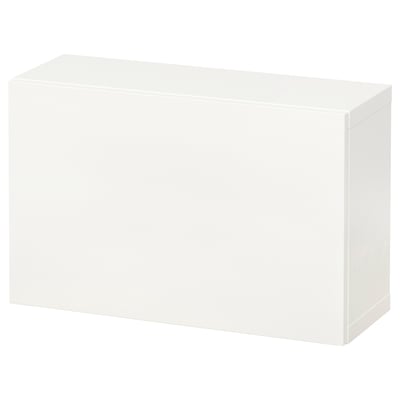 Mobile contenitore BESTÅ bianco, forma rettangolare, finitura lucida.