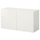 Mobile contenitore Ikea BESTÅ bianco, forma rettangolare, finitura liscia, design minimalista.