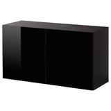 Scaffale BESTÅ nero. Design moderno e rettangolare con un look minimalista. Materiale lucido e resistente su tutti i lati.