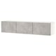 Moderno mobile tv BESTÅ, dal design rettangolare ed elegante con 3 ante effetto cemento grigio.
