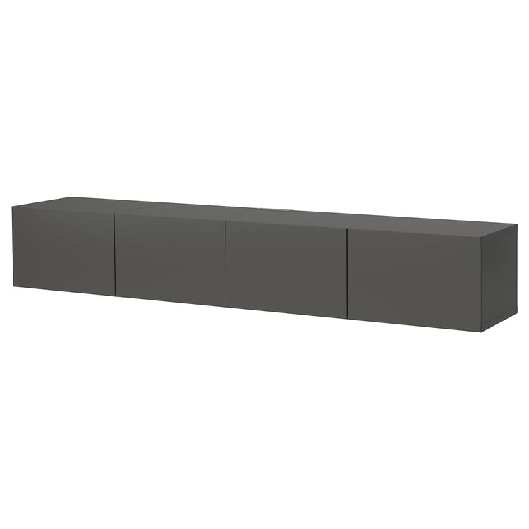 WE Furniture AZ60NOR2DSG 60 inch TV Cabinet - Slate Grey