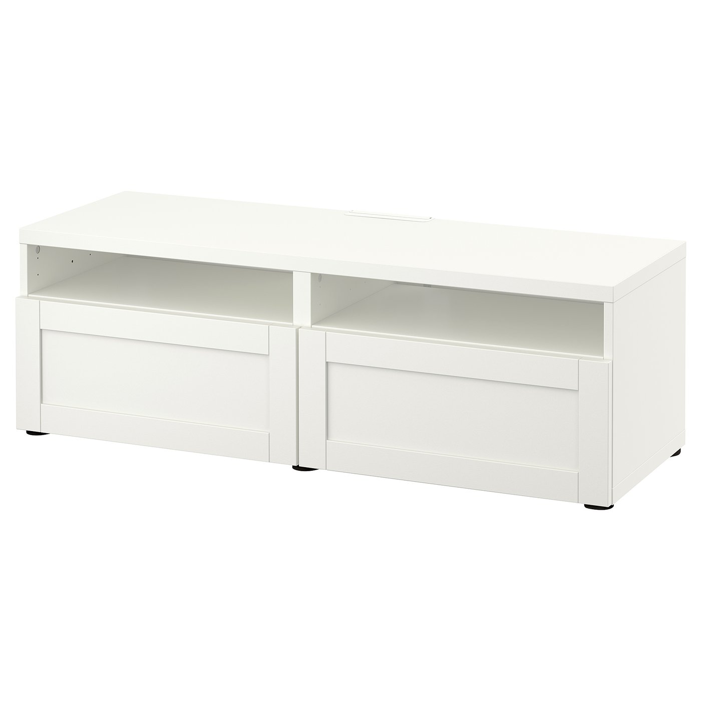 BESTÅ mobile TV con cassetti, bianco/Hanviken bianco, 120x42x39 cm