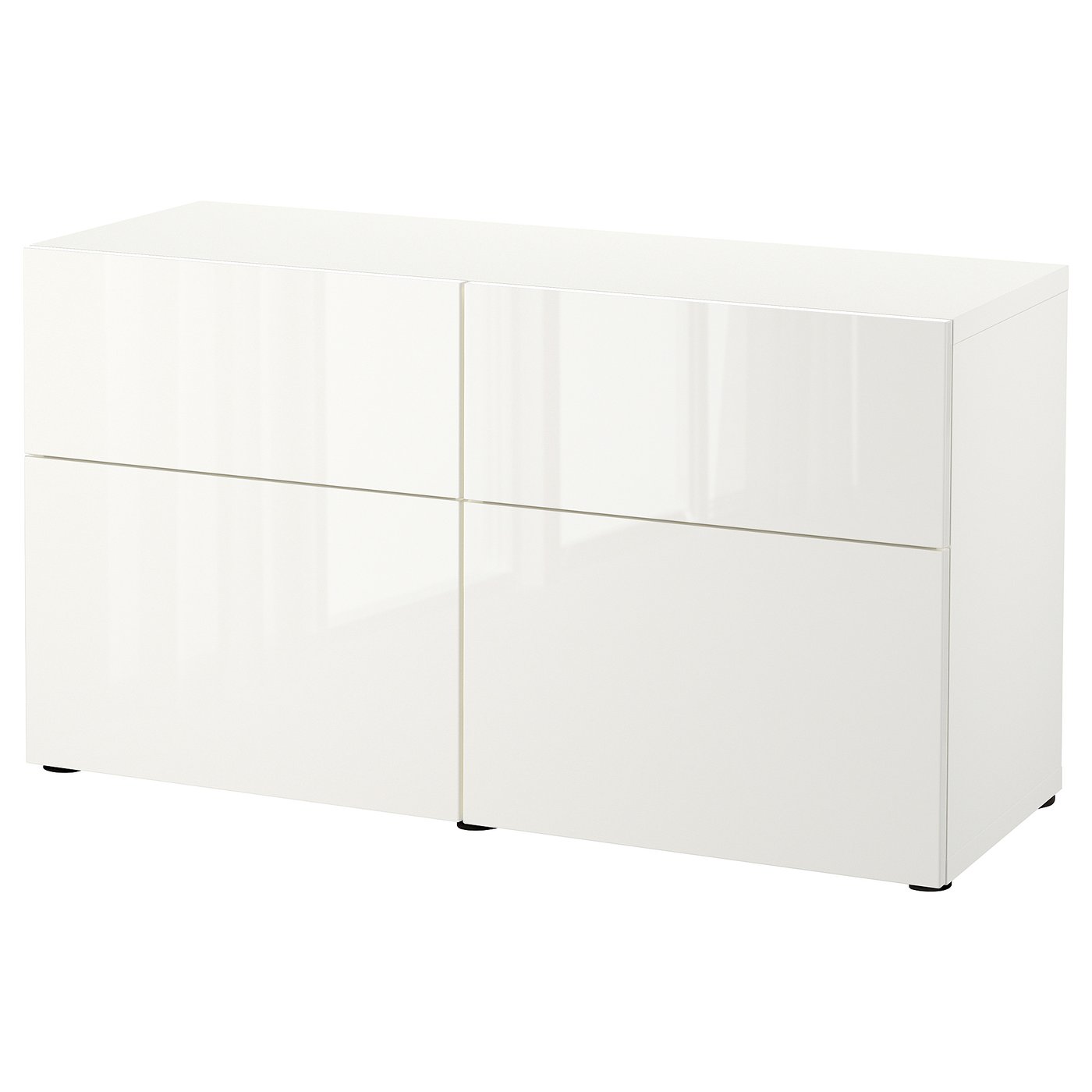 BESTÅ Combinazione + ante/cassetti bianco, Selsviken lucido/bianco IKEA