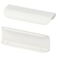 Due moderne maniglie BILLSBRO bianche, eleganti e minimaliste, realizzate in alluminio verniciato a polvere. Perfetto per i mobili da cucina contemporanei.