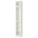 Libreria BILLY bianca; Alte, rettangolari, 5 ripiani, ante in vetro, design moderno e minimalista.