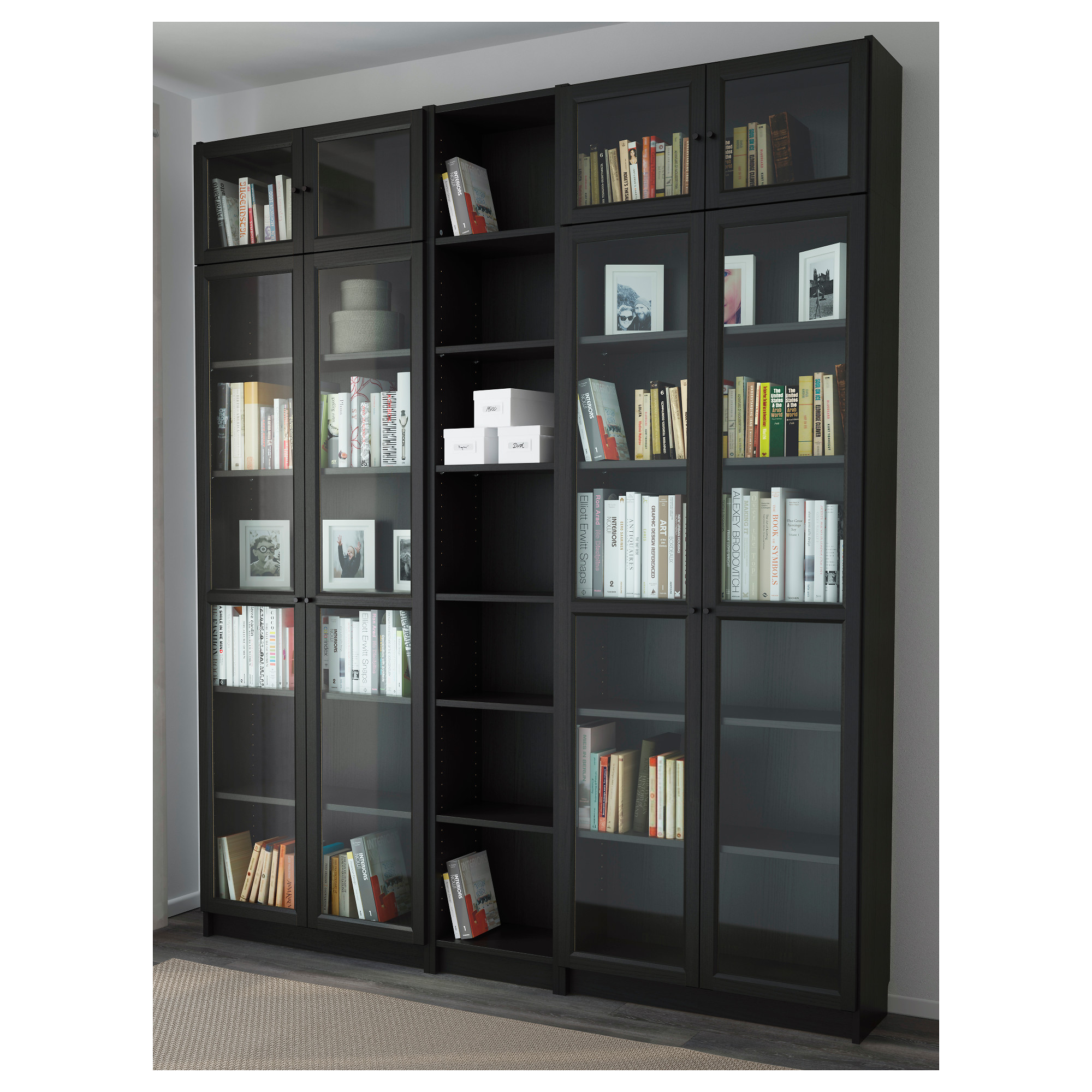 BILLY / OXBERG Libreria, marronenero, 200x30x237 cm IKEA IT