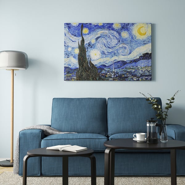 Bjorksta Canvas Con Cornice Notte Stellata Nero Ikea It