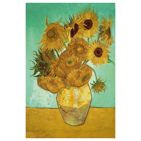 BJÖRKSTA Canvas, natura morta/Vaso con dodici girasoli, 78x118 cm