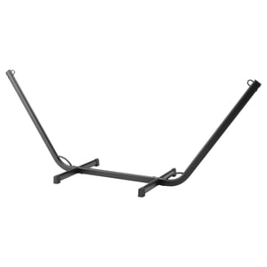 Supporto per amaca in metallo nero, a forma di V, robusto acciaio per il relax all'aperto.