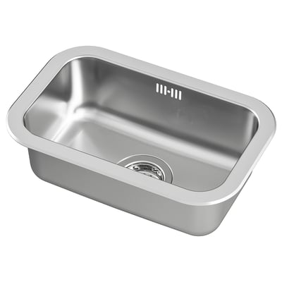 BOHOLMEN Lavello da incasso, 1 vasca, inox, 47x30 cm