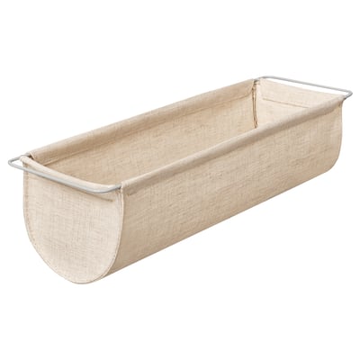 Organizer Bolllöund in tessuto beige, rettangolare, con manici e cerniera per un facile accesso e conservazione.