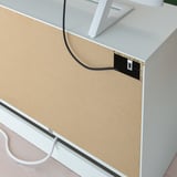 Presa per cavi sul retro del banco tv per cablaggio organizzato.