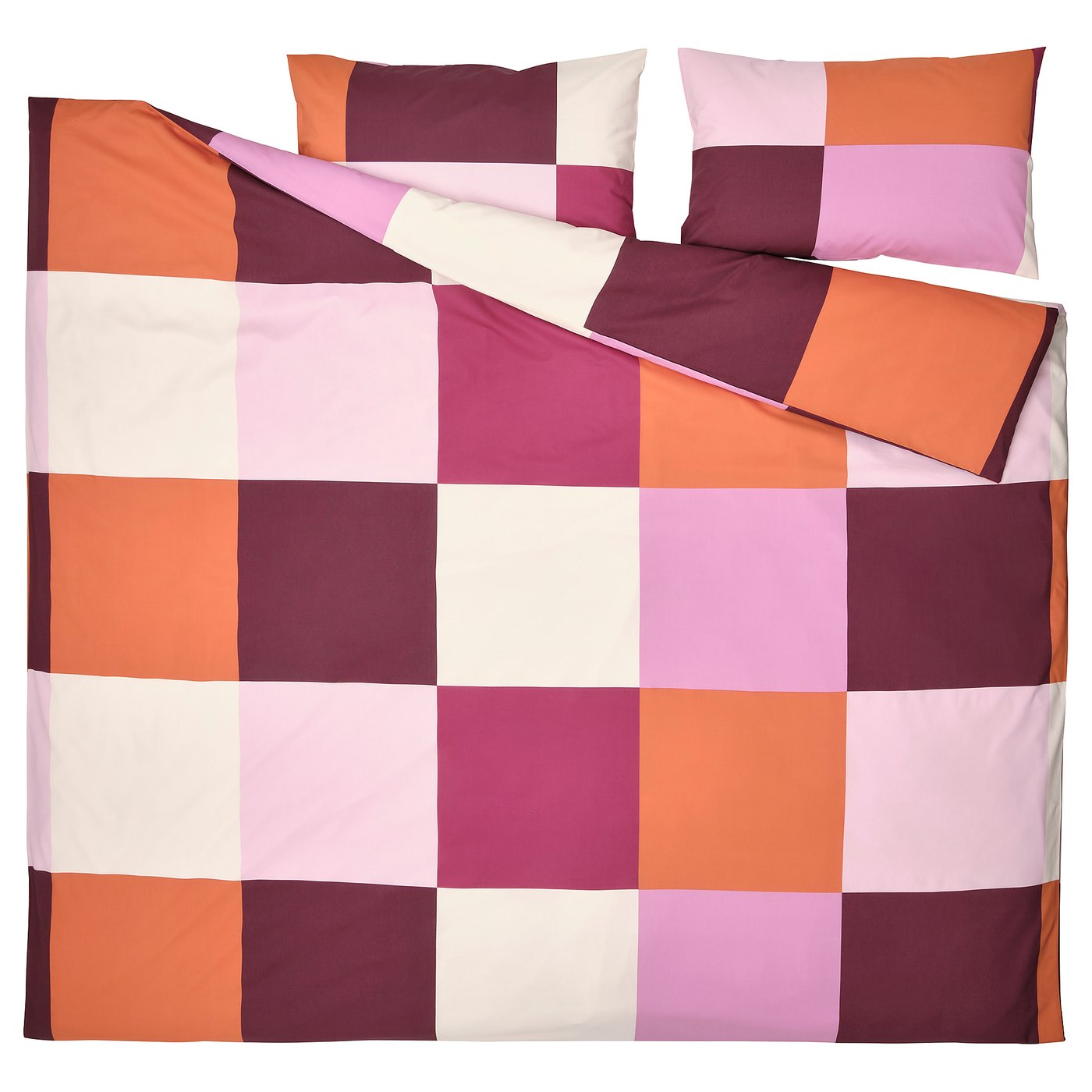 BRUNKRISSLA copripiumino e federe, rosa, 240x220/50x80 cm IKEA