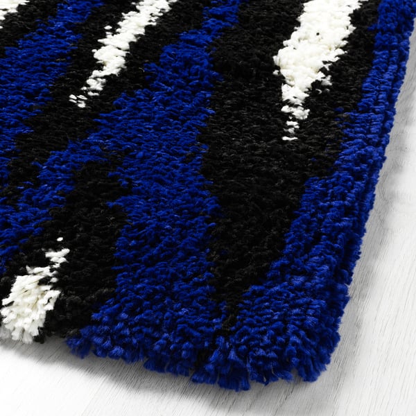 Tappeto blu, nero, bianco