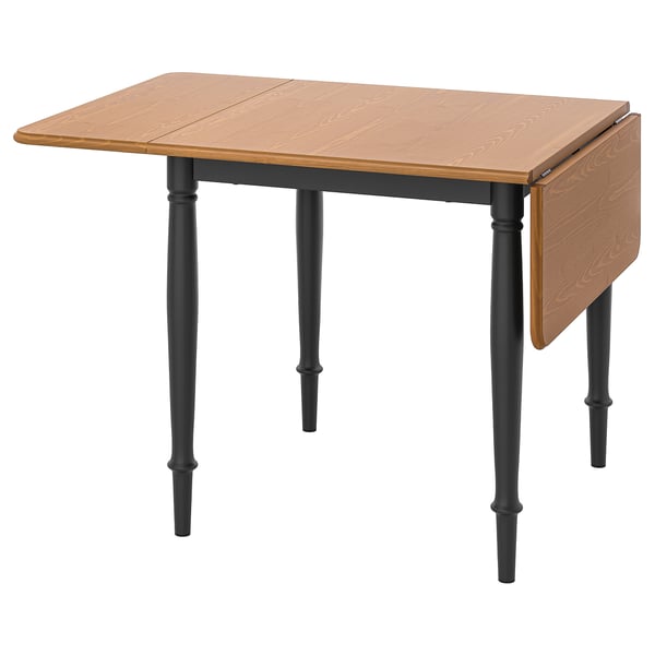 DANDERYD Tavolo a ribalta con piano in legno e gambe in metallo nero. Forma quadrata dal design semplice ed elegante.