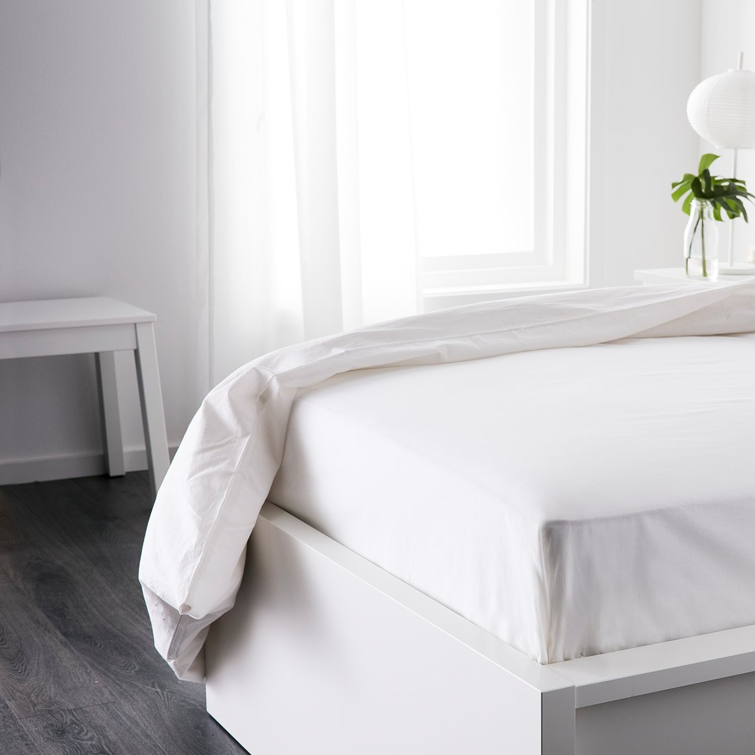 Lenzuolo In Cotone 150x260 Cm - Senza Elastico, Qualit&agrave; Alberghiera | Bianco, Per Materassi Standard