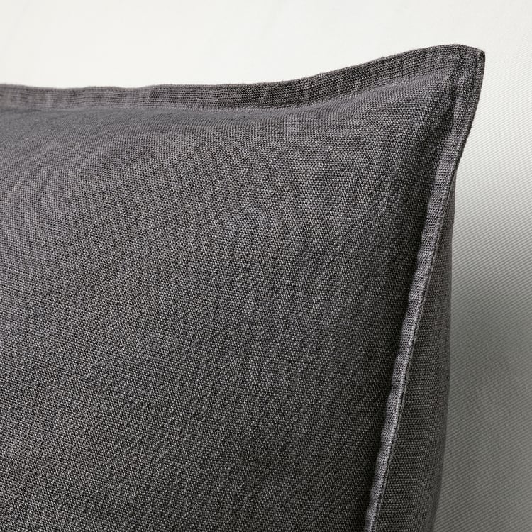 TreeWool Fodera Cuscino Boho In Misto Cotone, 45x45 Cm, Grigio Scuro, Con Frange E Motivi Geometrici Intrecciati A Mano