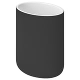 Portaspazzolino cilindrico EKOLN nero, curve morbide, gres con poliuretano.