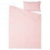 Set biancheria da letto EKTANDVINGE in quadretti a quadretti rosa chiaro, realizzato in cotone biologico, con piumino e federa.