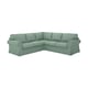 Divano angolare EKTORP verde acqua, morbidi cuscini, a forma di L, design moderno con rivestimento sfoderabile.