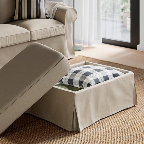 EKTORP Poggiapiedi con contenitore, Naggen beige