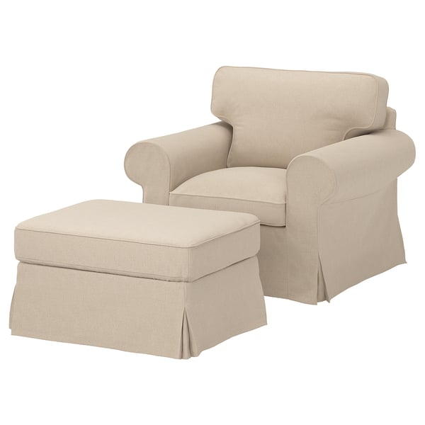 EKTORP Poltrona e poggiapiedi, Naggen beige