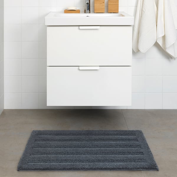 EMTEN Tappeto per bagno, grigio scuro - IKEA
