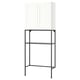 Un mobile contenitore ikea ENHET bianco, con mobile e supporto in metallo, che combina funzionalità e design elegante.