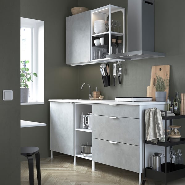 ENHET Cucina - bianco/effetto cemento - IKEA IT
