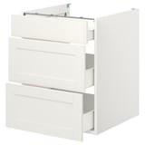 Armadio da cucina ENHET bianco con tre cassetti e design pulito.