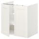 Mobile bagno moderno bianco con anta aperta, truciolare, fibra di legno.