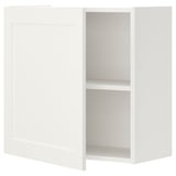 Un pensile ENHET bianco con un ripiano, caratterizzato da un design moderno e un'unica anta.