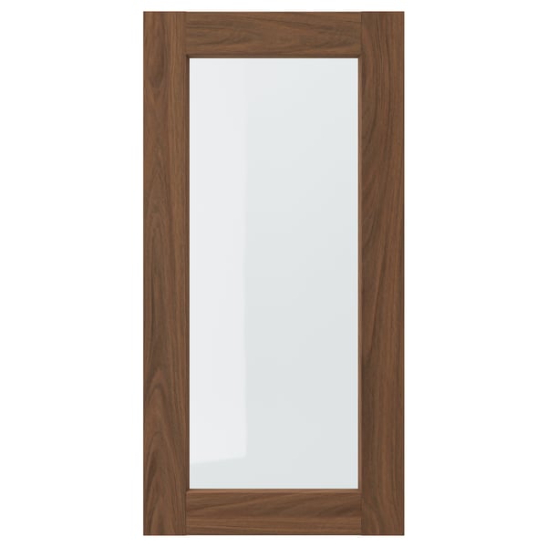 Un'anta in vetro incorniciata in noce marrone ENKÖPING dal design classico.