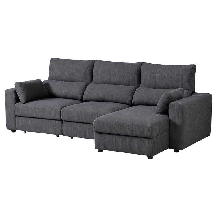 Divano Angolare L Beige Con Chaise Longue E Vano Portaoggetti | 3 Posti, Portabevande E Cuscini Inclusi