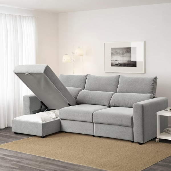 Eskilstuna Divano A 3 Posti Con Chaise Longue Tallmyra Bianco Nero Ikea It