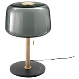 Lampada EVEDAL: vetro verde, ottone, base in marmo. Stile scandinavo, illuminazione d'atmosfera e di attività.