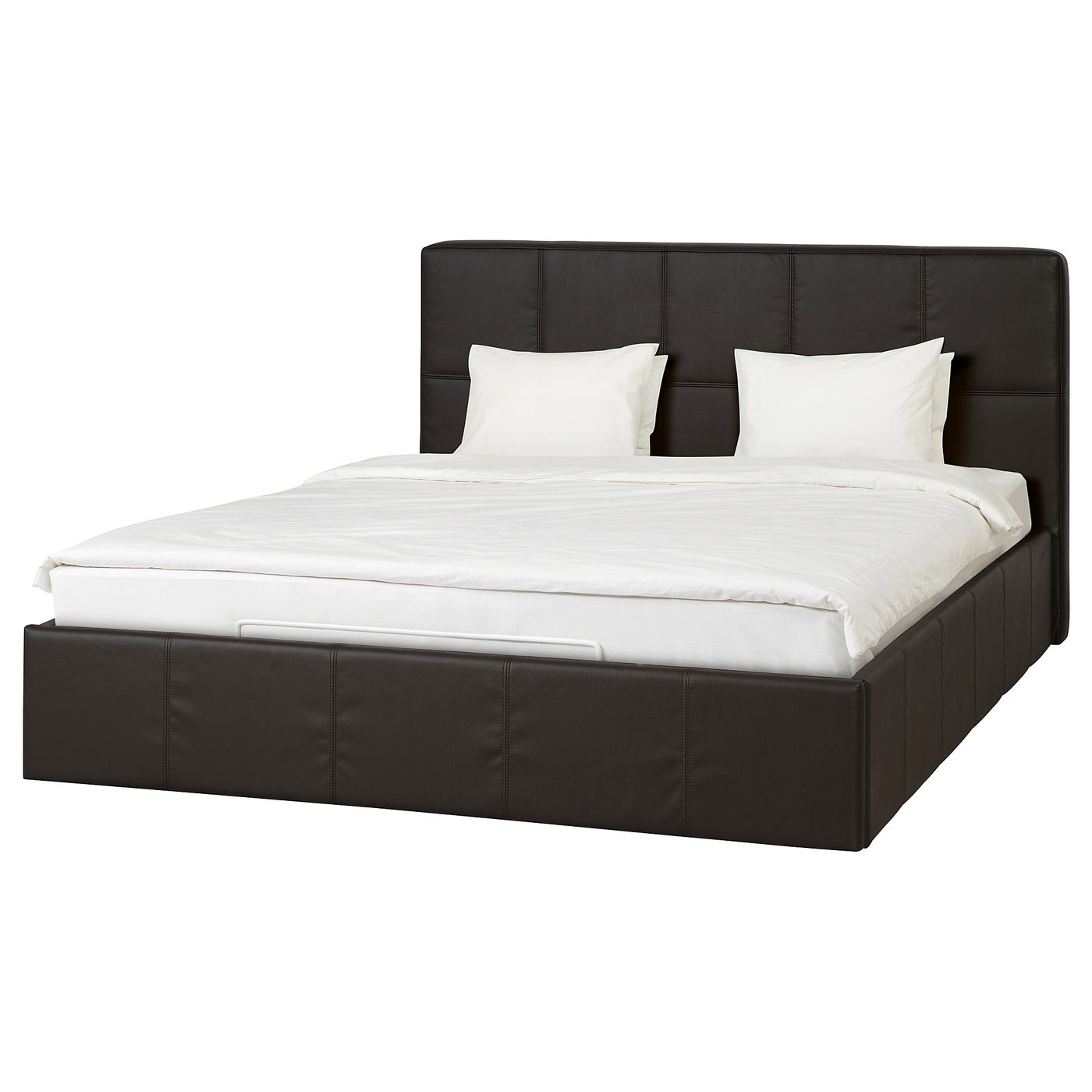 feset struttura letto con contenitore bomstad marrone scuro 140x200 cm