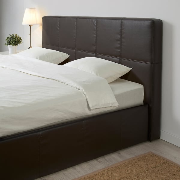 feset struttura letto con contenitore bomstad marrone scuro 160x200 cm
