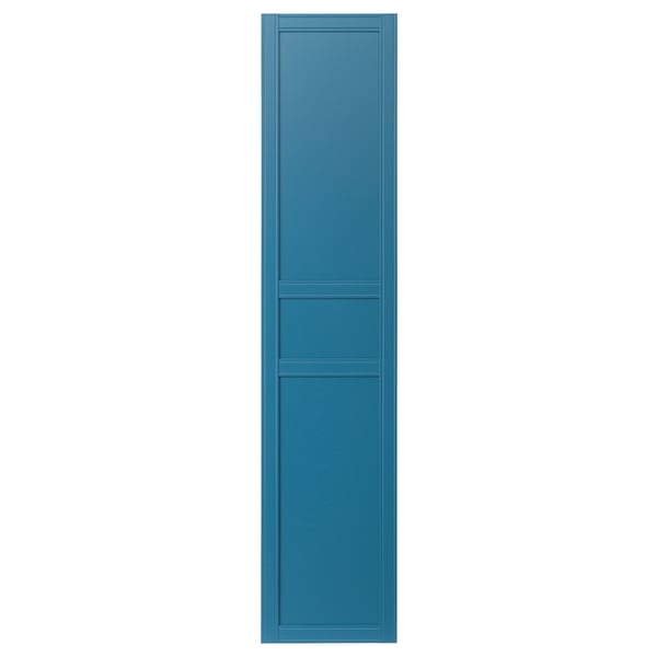 Porta FLISBERGET blu, rettangolare con sottili scanalature, due pannelli.