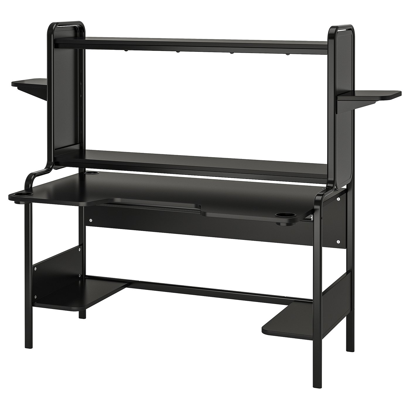 FREDDE Scrivania da gaming - nero 140/185x74x146 cm