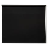 Tenda a rullo FRIDANS nera con asta metallica, poliestere riciclato, antiluce, privacy, design moderno.